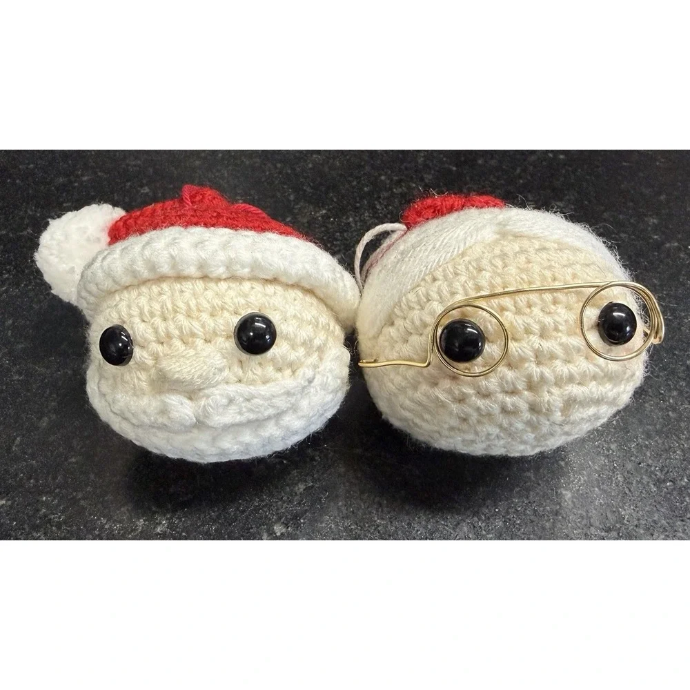Handmade crochet santa